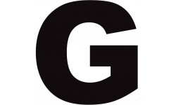 Lettre G noir sur fond blanc (5x5.1cm) - Autocollant(sticker)